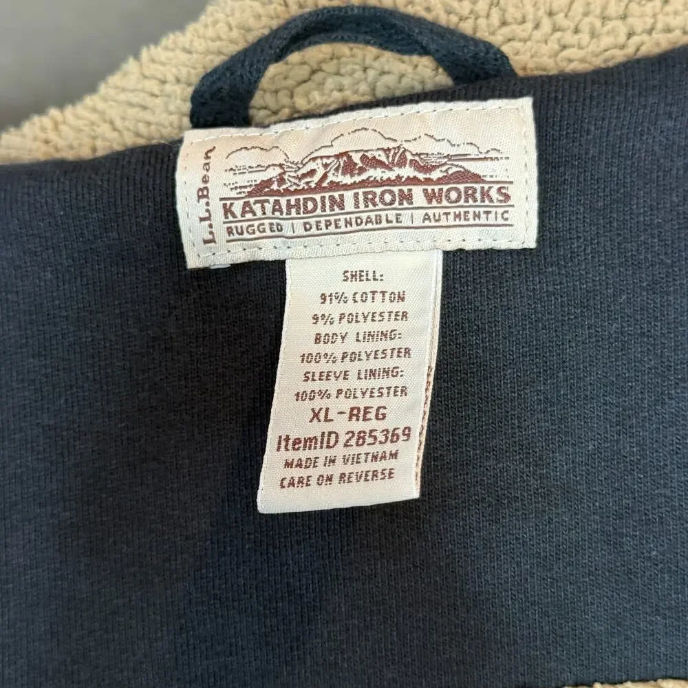 L.L. Bean Katahdin Iron Works Hoodie Sweatshirt XL Fleece Lined